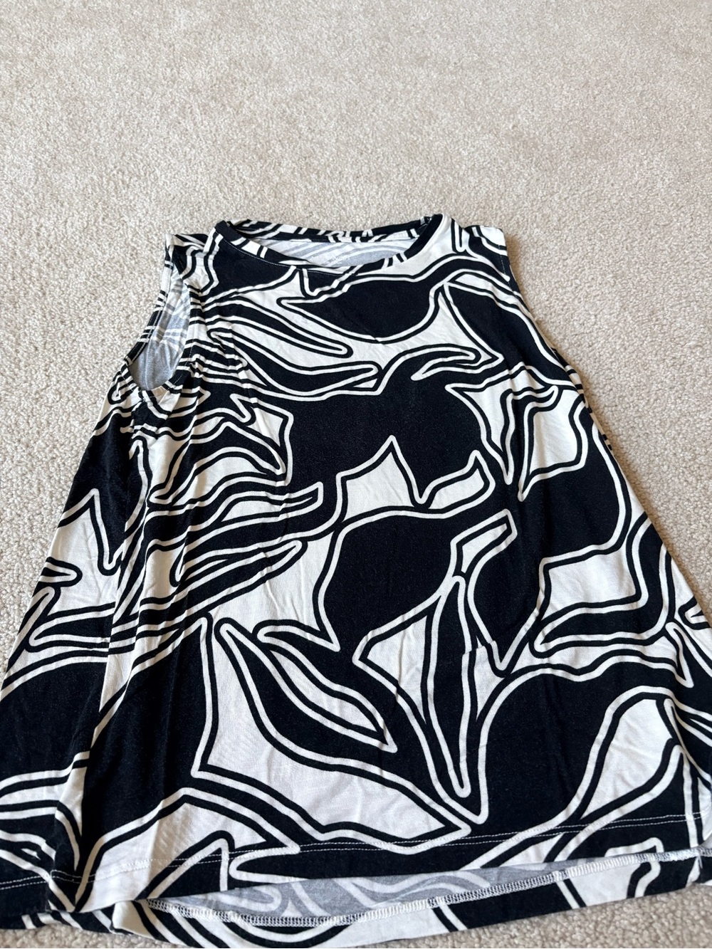 Nine West Black & White Abstract A-Line Skirt